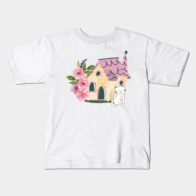 Cat house Kids T-Shirt by Tres-Jolie